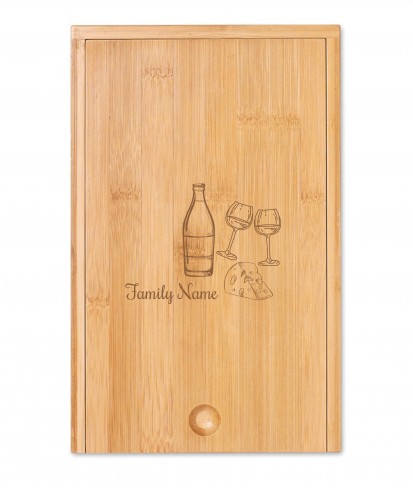 Personalised Family Name Wine & Cheese Board Set